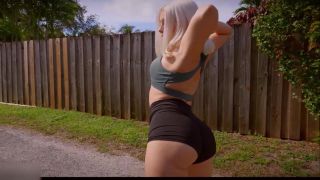 Blond granny has fun with me sucking cock in outdoor marina gold cumwalk